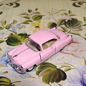 Vintage Pink Pull Back Toy Car for Kids